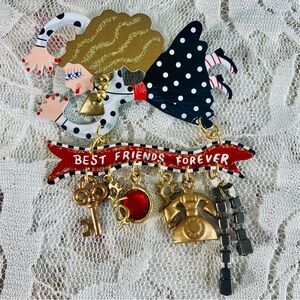 Fanciful Flight Karen Rossi Best Friends Forever Pin Brooch Whimsical Jewelry